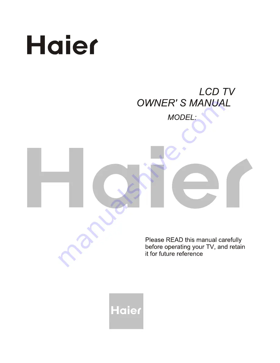 Haier LE22B600 Скачать руководство пользователя страница 1