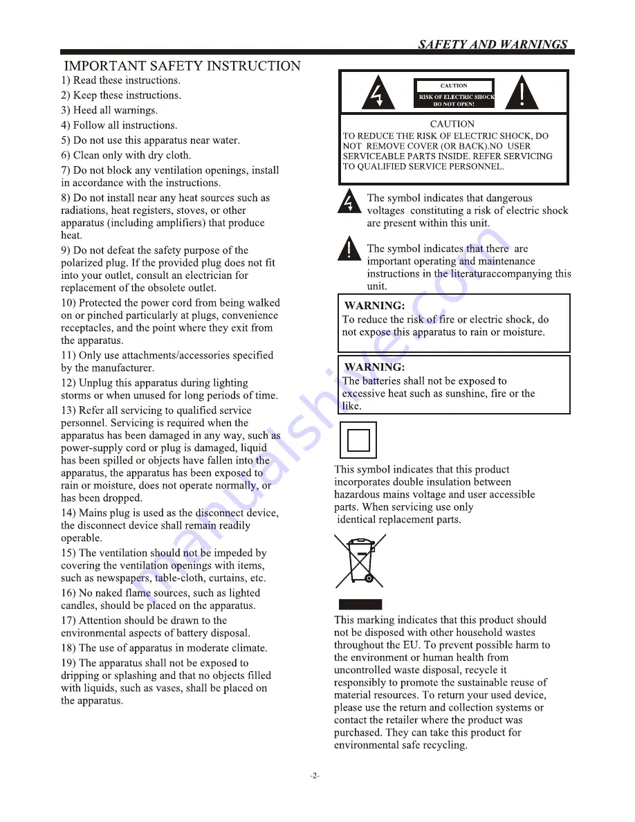 Haier LE22B600 Owner'S Manual Download Page 3