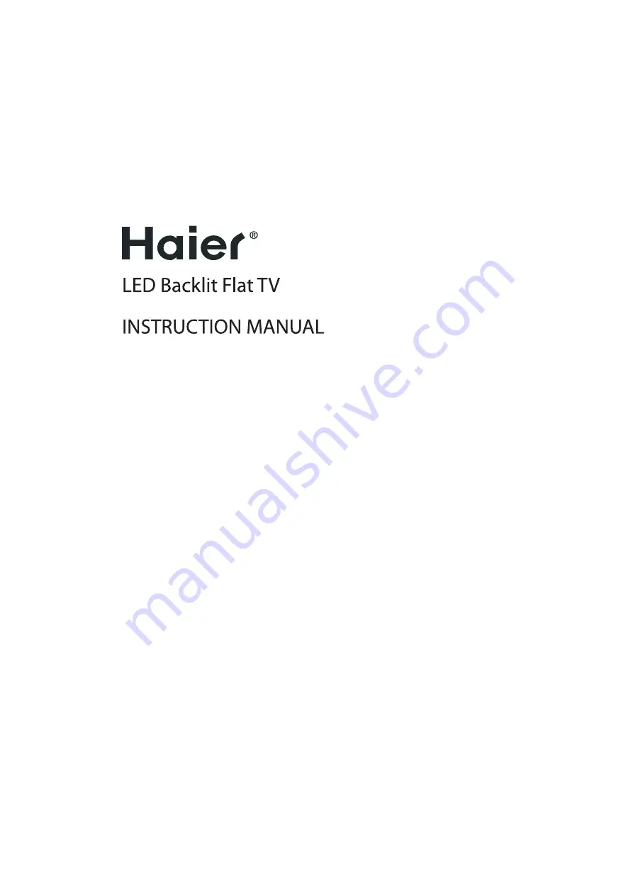 Haier LE40B650CF Instruction Manual Download Page 1