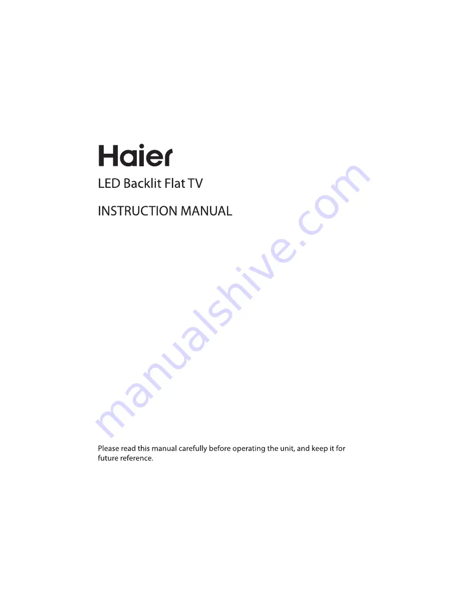 Haier LE40B8000TF Instruction Manual Download Page 1