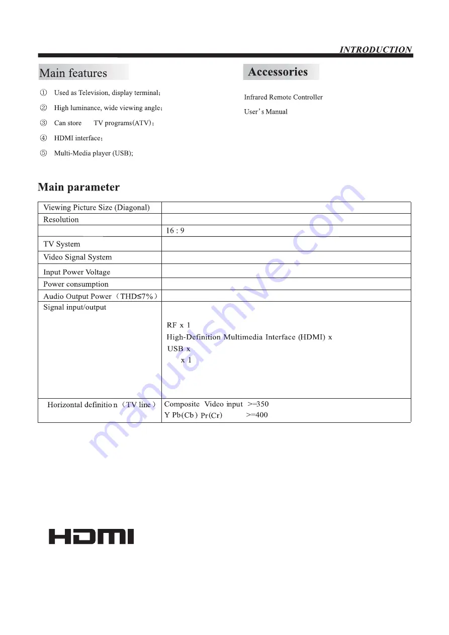 Haier LE50B9600U User Manual Download Page 5