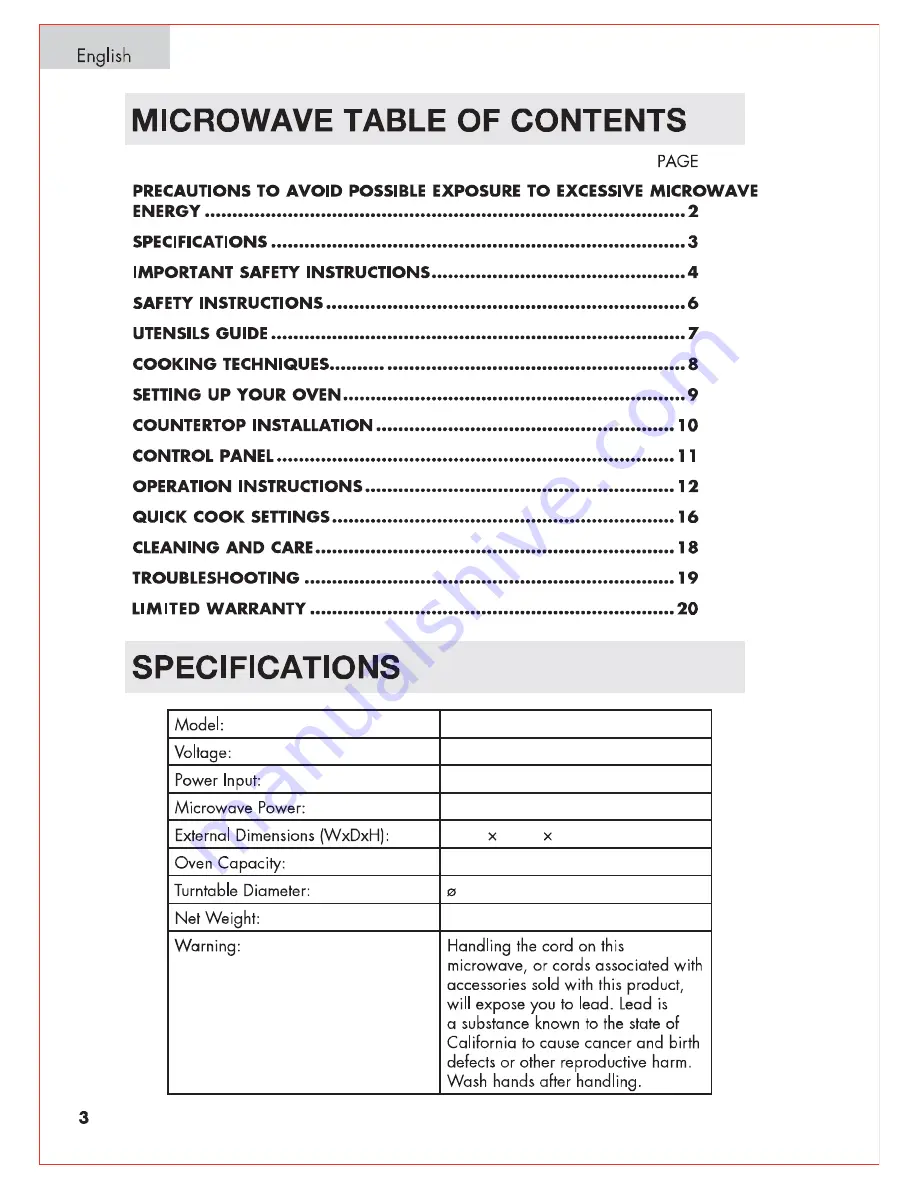 Haier MWG10036TSSL User Manual Download Page 4