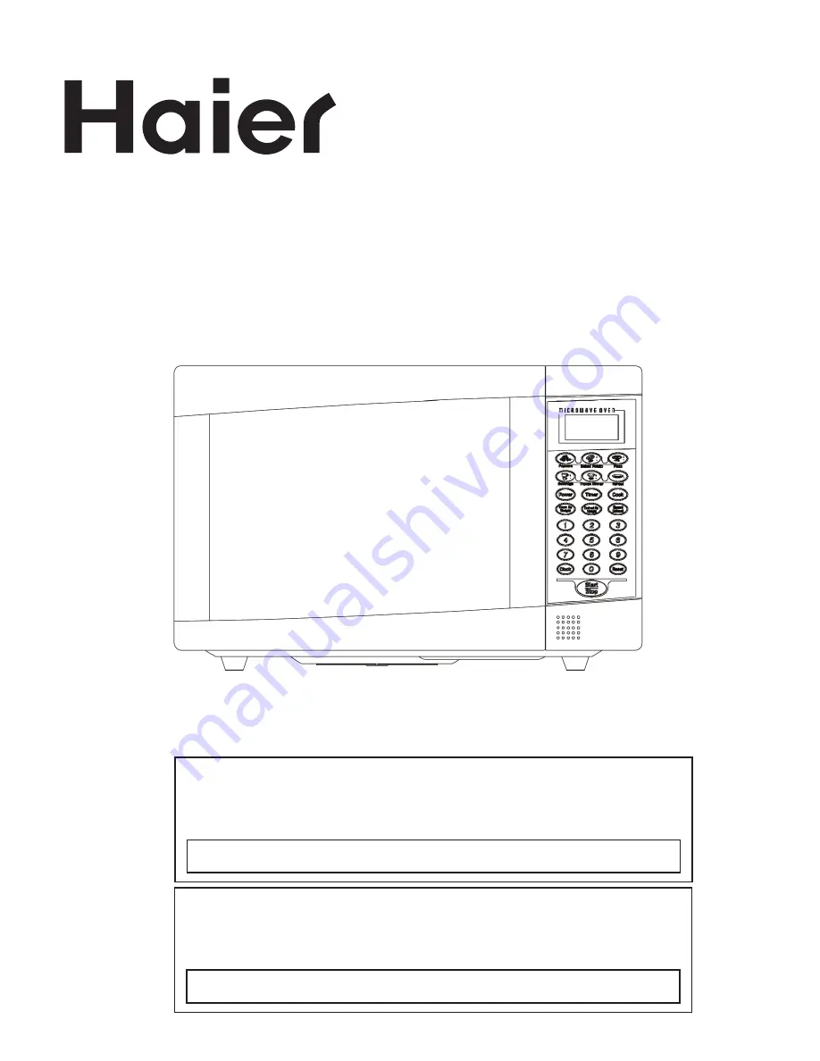 Haier MWG7026TB Owner'S Manual Download Page 1