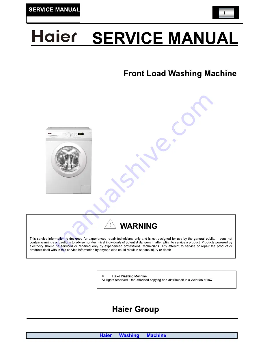 Haier PFL510W-u Service Manual Download Page 1