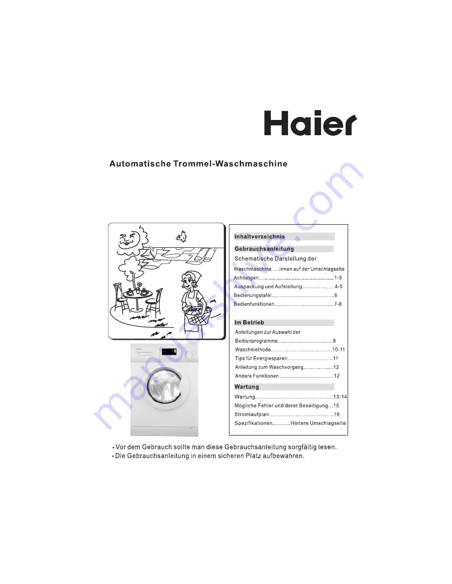 Haier ProSport 1260 (German) Bedienungsanleitung Download Page 1