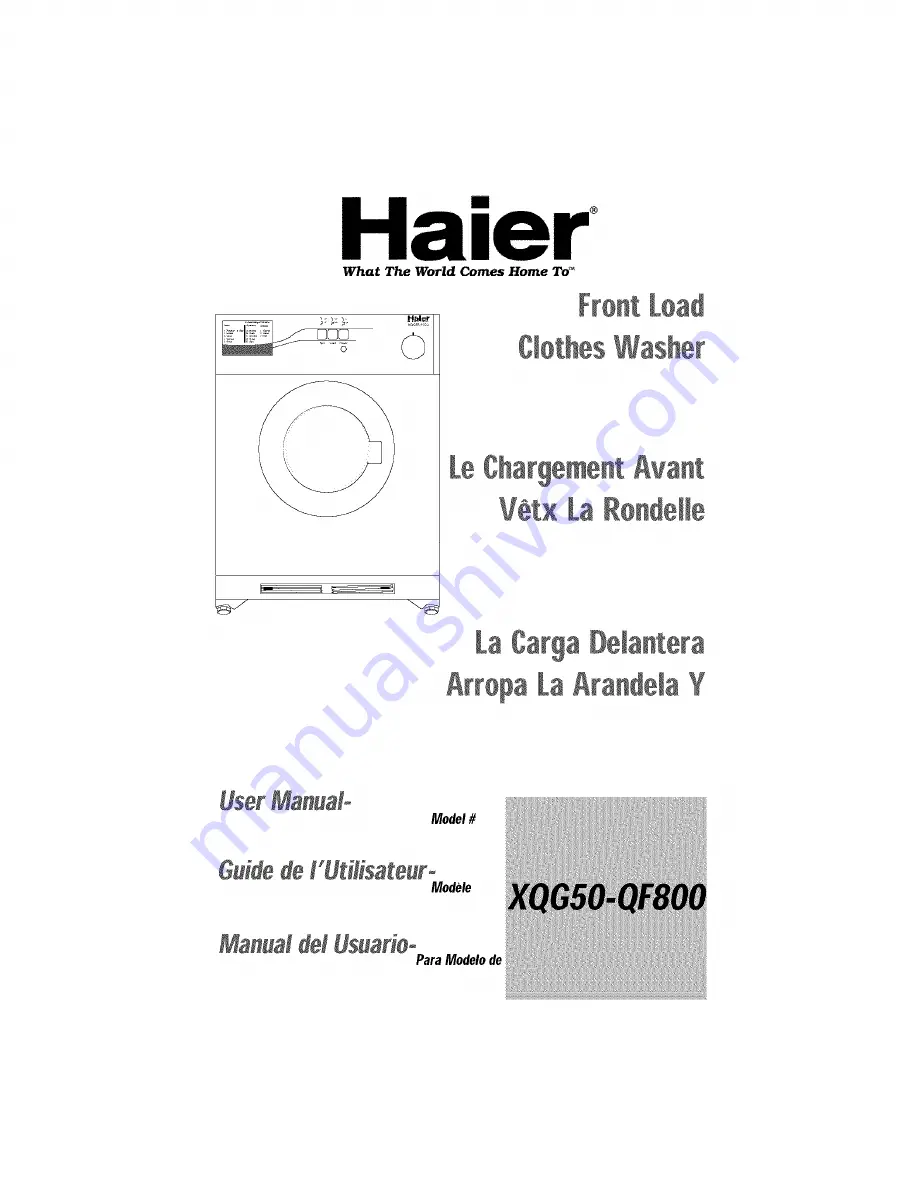 Haier XQG50-QF800 User Manual Download Page 1