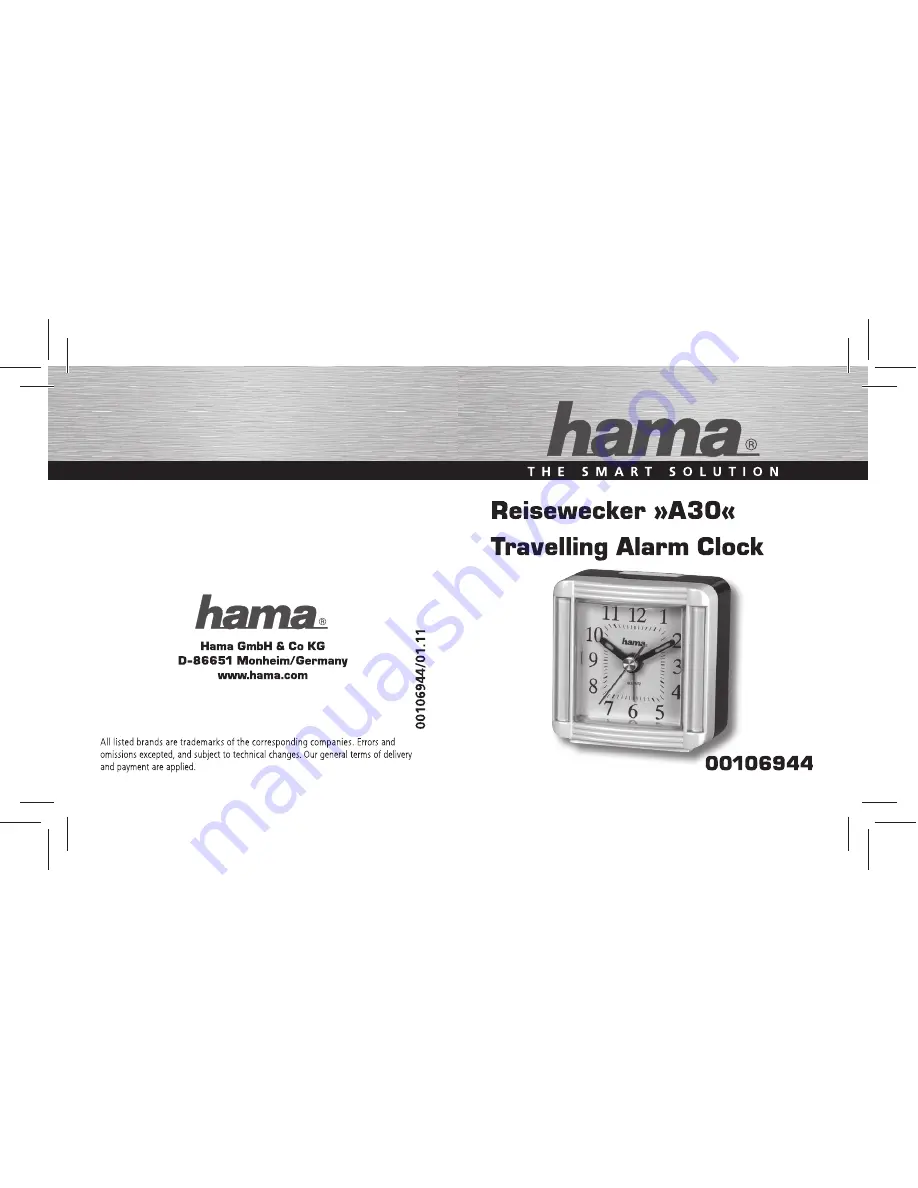 Hama A30 Operating Instructions Manual Download Page 1