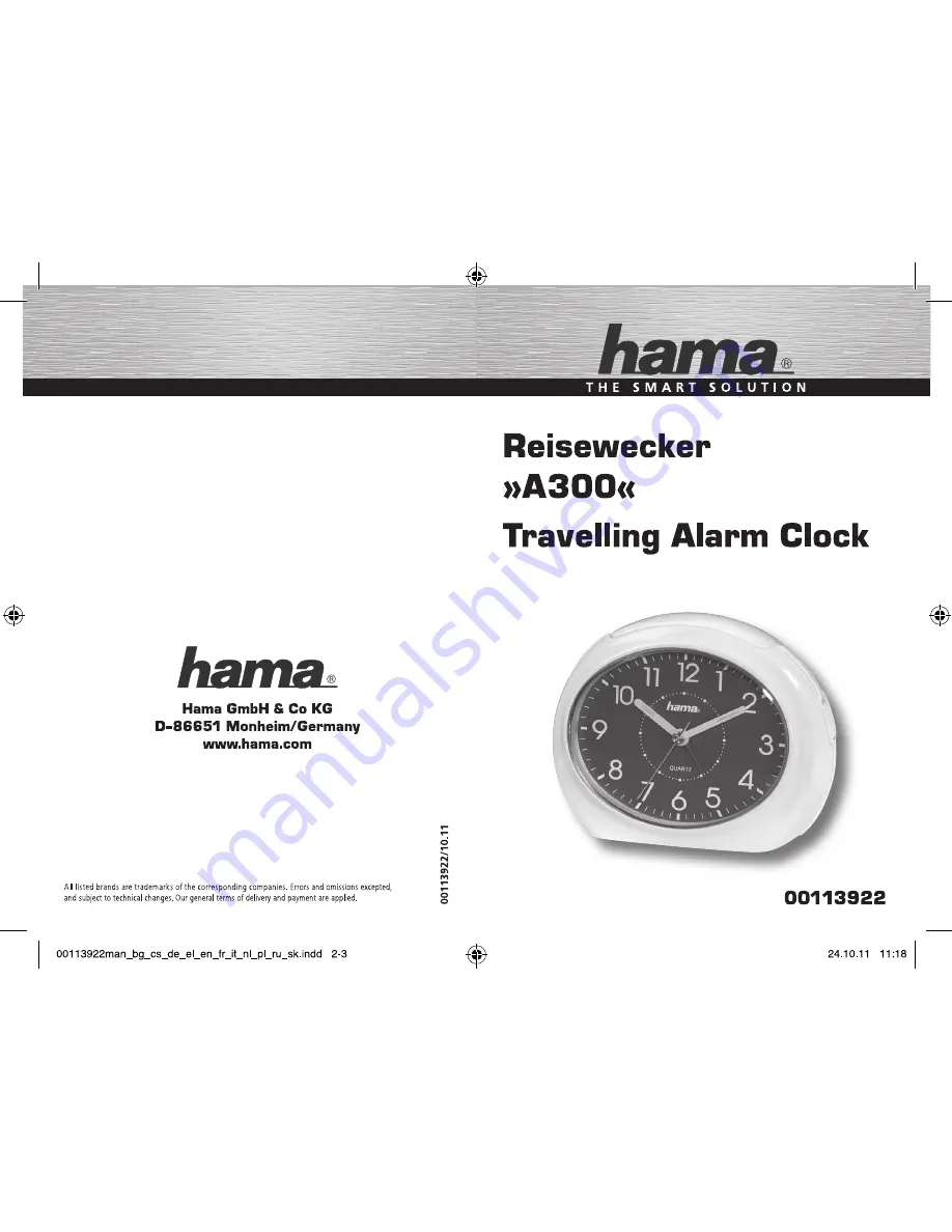 Hama A300 Operating Instructions Manual Download Page 1