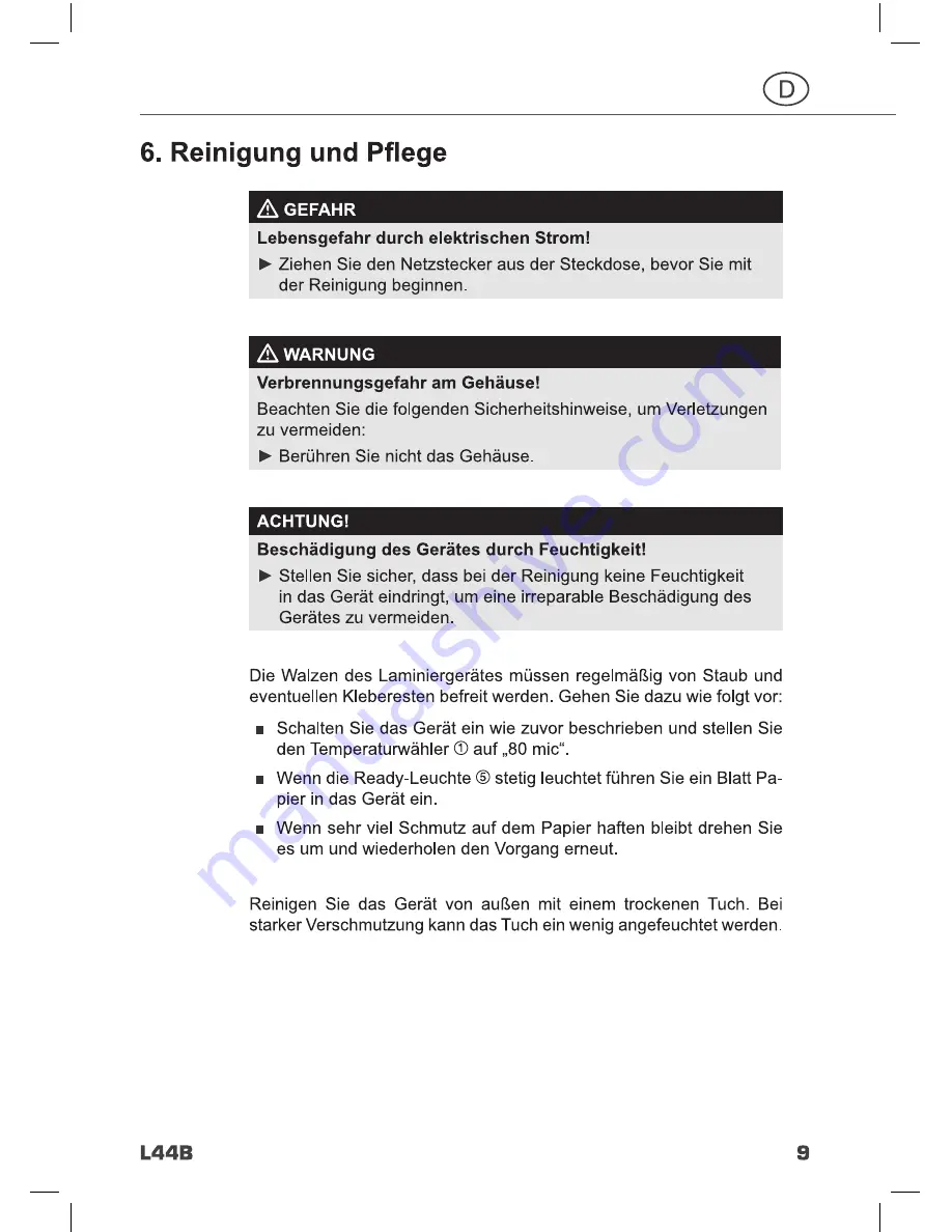 Hama L44B Instruction Manual Download Page 8