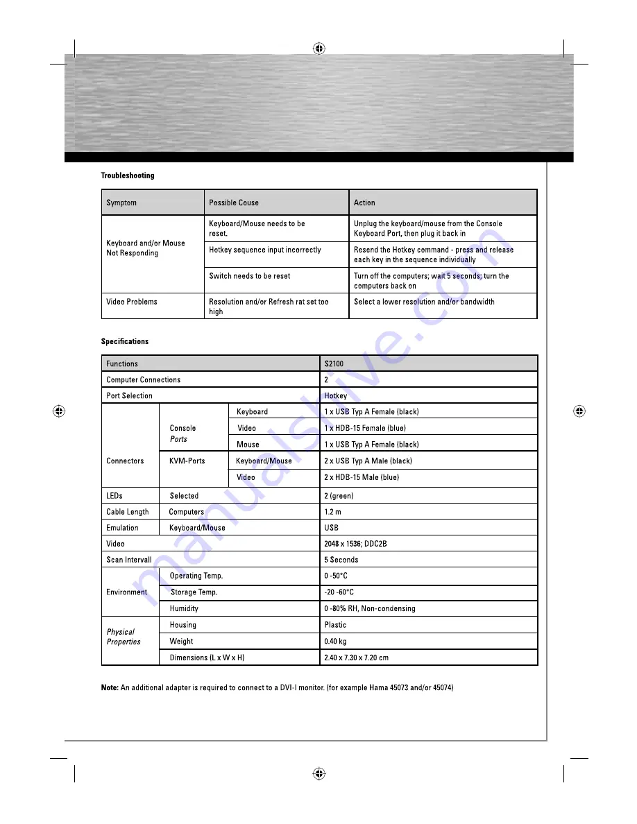 Hama S2100 Operating Instruction Download Page 10