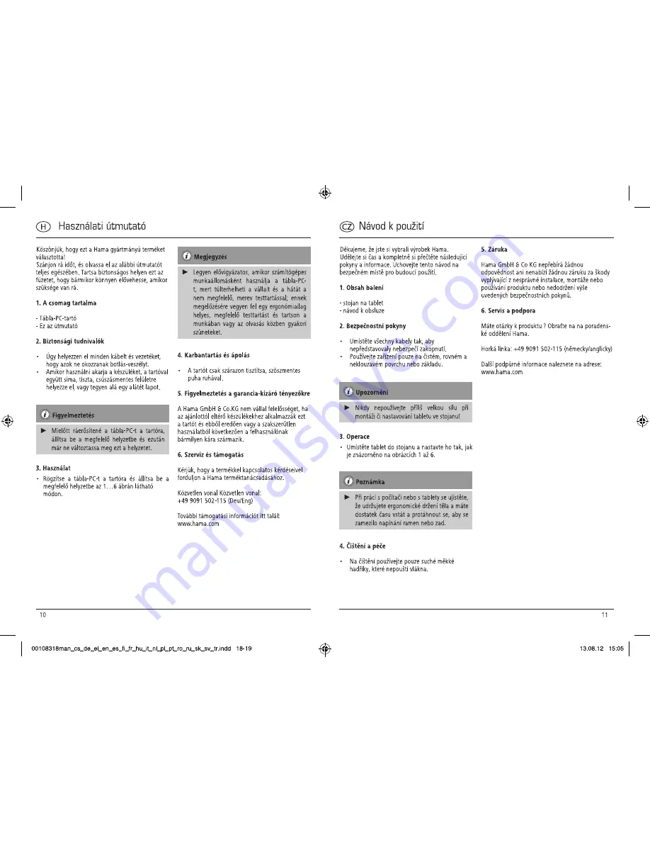 Hama Universal Stand Operating Instructions Manual Download Page 10