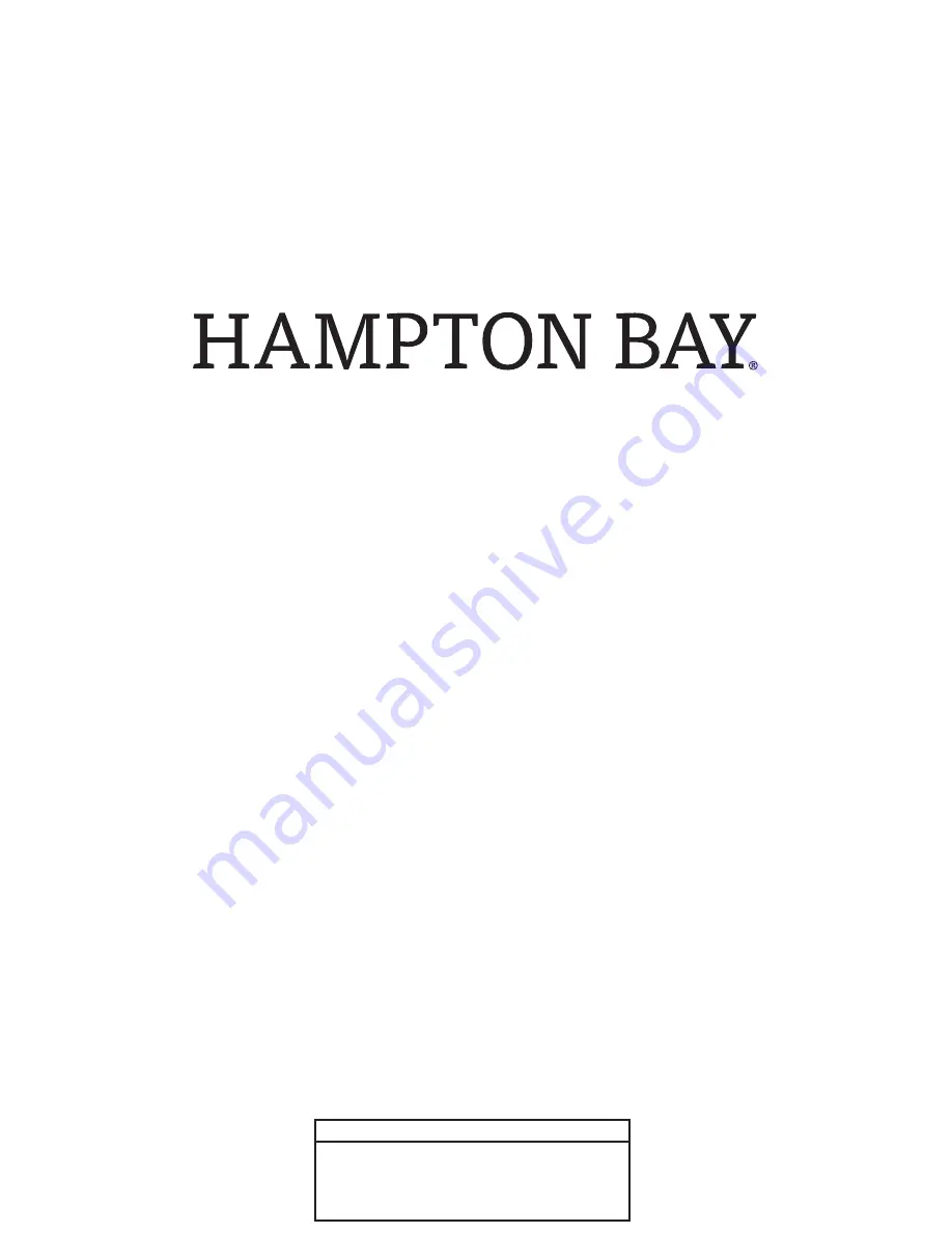 HAMPTON BAY 1001 074 528 Use And Care Manual Download Page 20