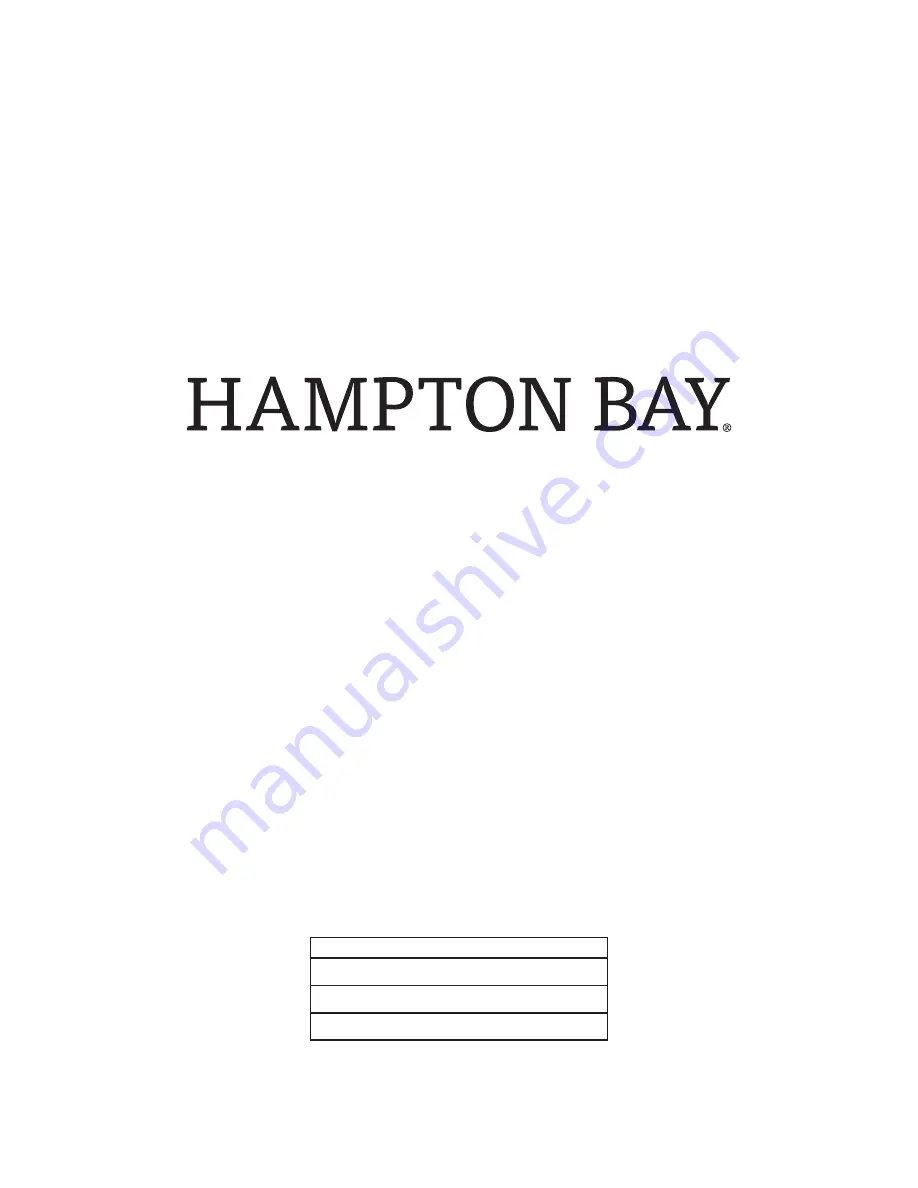 HAMPTON BAY 1004 487 416 Use And Care Manual Download Page 12