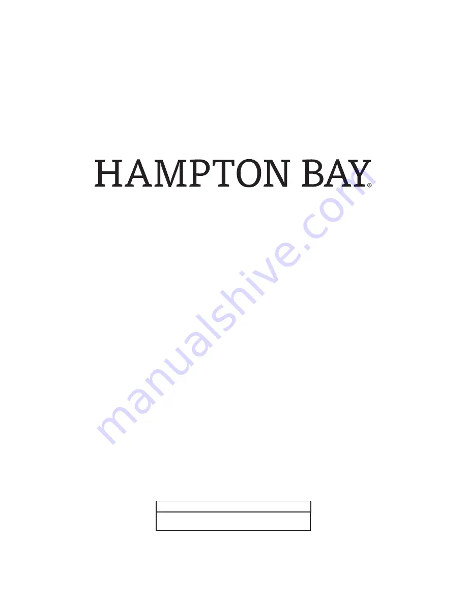 HAMPTON BAY 110 923 Use And Care Manual Download Page 8