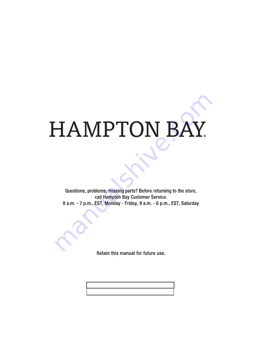 HAMPTON BAY BEACON PARK CHOW FRS80865BL-ST1T Use And Care Manual Download Page 8