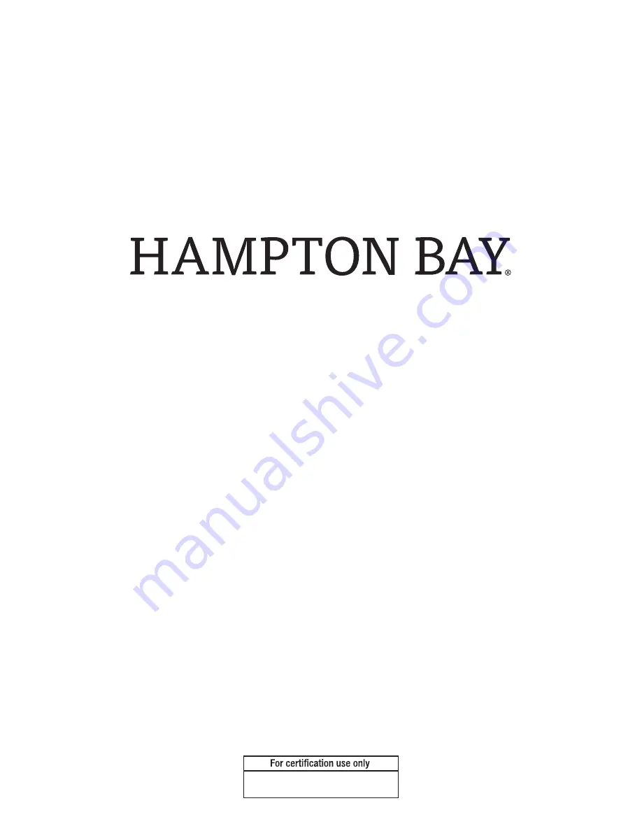 HAMPTON BAY BEACON PARK FRS80812C Use And Care Manual Download Page 10