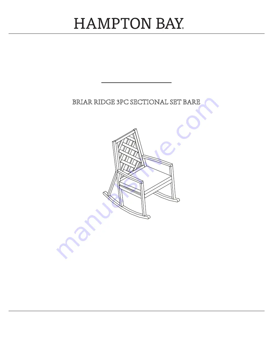 HAMPTON BAY BRIAR RIDGE 3PC SECTIONAL SET BARE 65-518333B Use And Care Manual Download Page 1