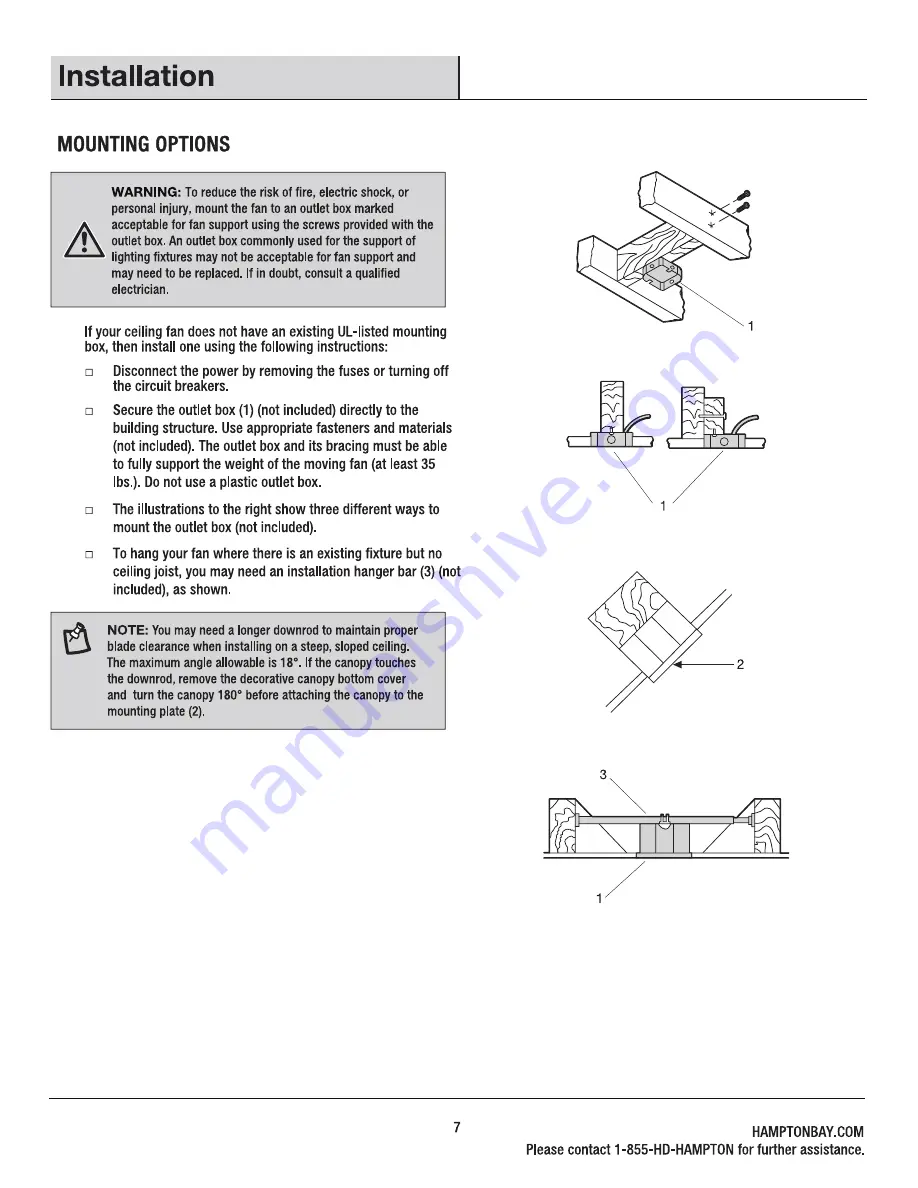 HAMPTON BAY CAPRICE SW19151R MWH Use And Care Manual Download Page 7