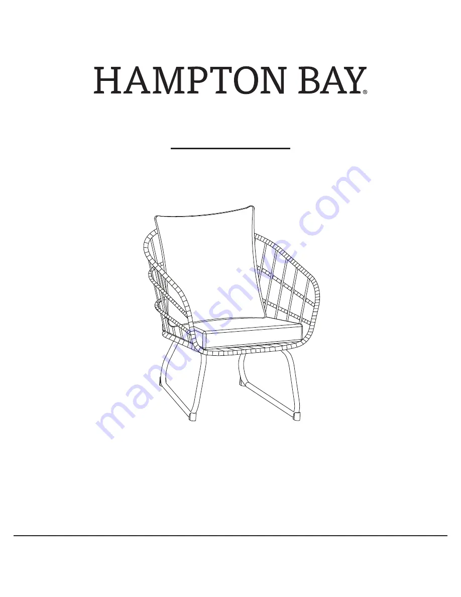 HAMPTON BAY CAYMAN STEEL WICKER LOUNGE CHAIR 2PK FRS70589B-2PK Use And Care Manual Download Page 1