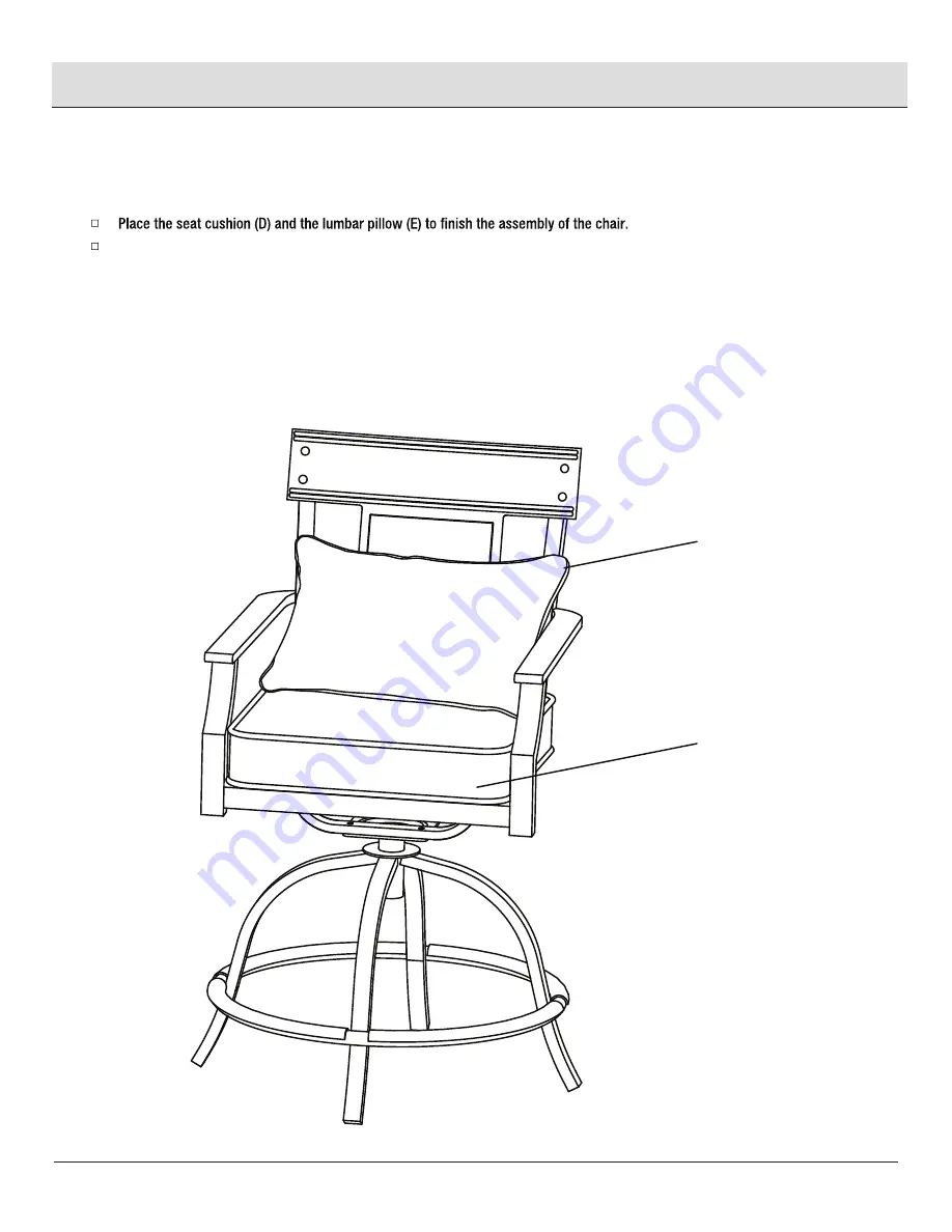 HAMPTON BAY COOPERSMITH 3-PIECE HIGH DINING SET FZS80386HS-ST Use And Care Manual Download Page 8