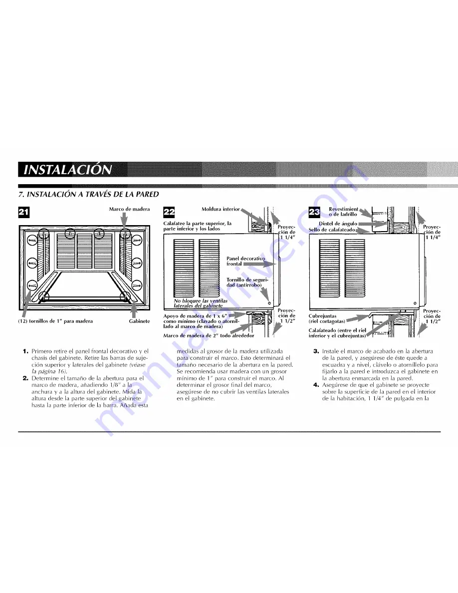 HAMPTON BAY Room Air Conditioners s Installation & Operation Manual Download Page 23