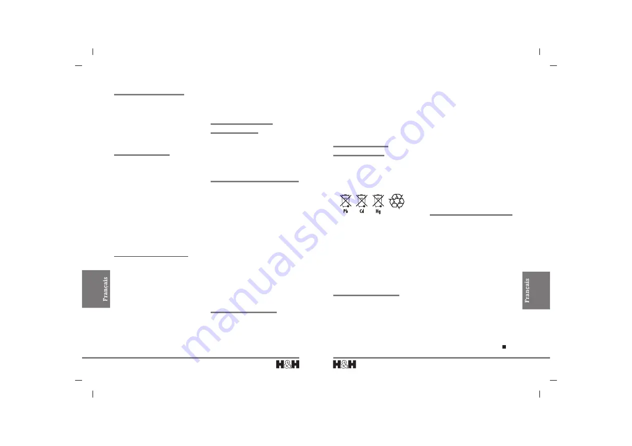 H&H BL 404 GS N Operating Instructions Manual Download Page 8