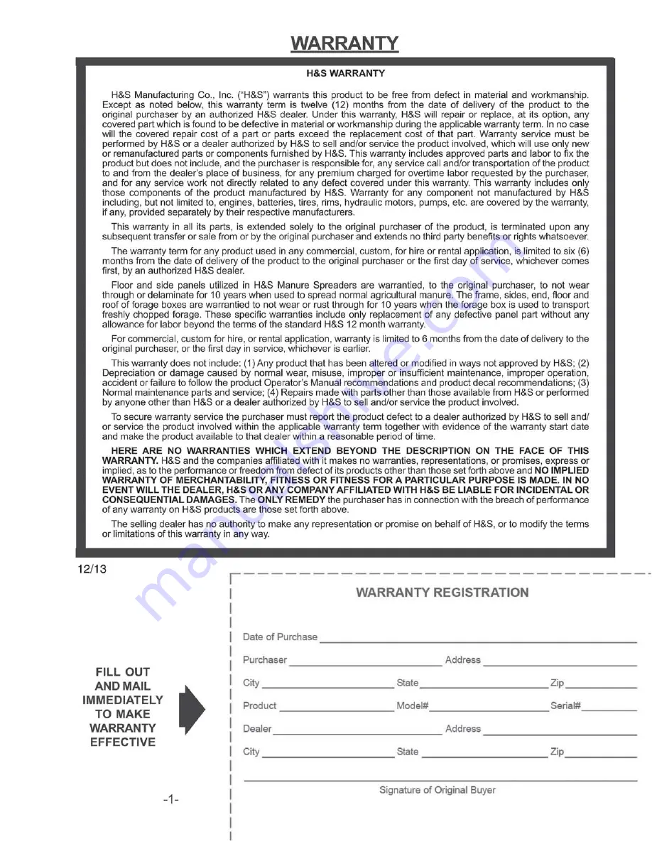 H&S 4124 Operator'S Manual Download Page 3