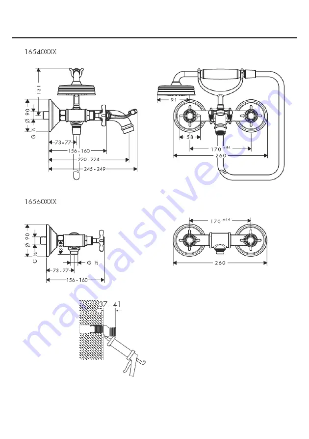 Hans Grohe Axor Montreux 16540 Series Assembly Instructions Manual Download Page 8