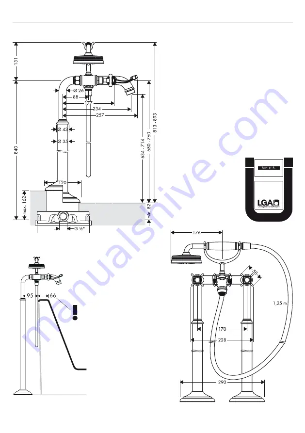 Hans Grohe AXOR Montreux 16547 Series Assembly Download Page 2