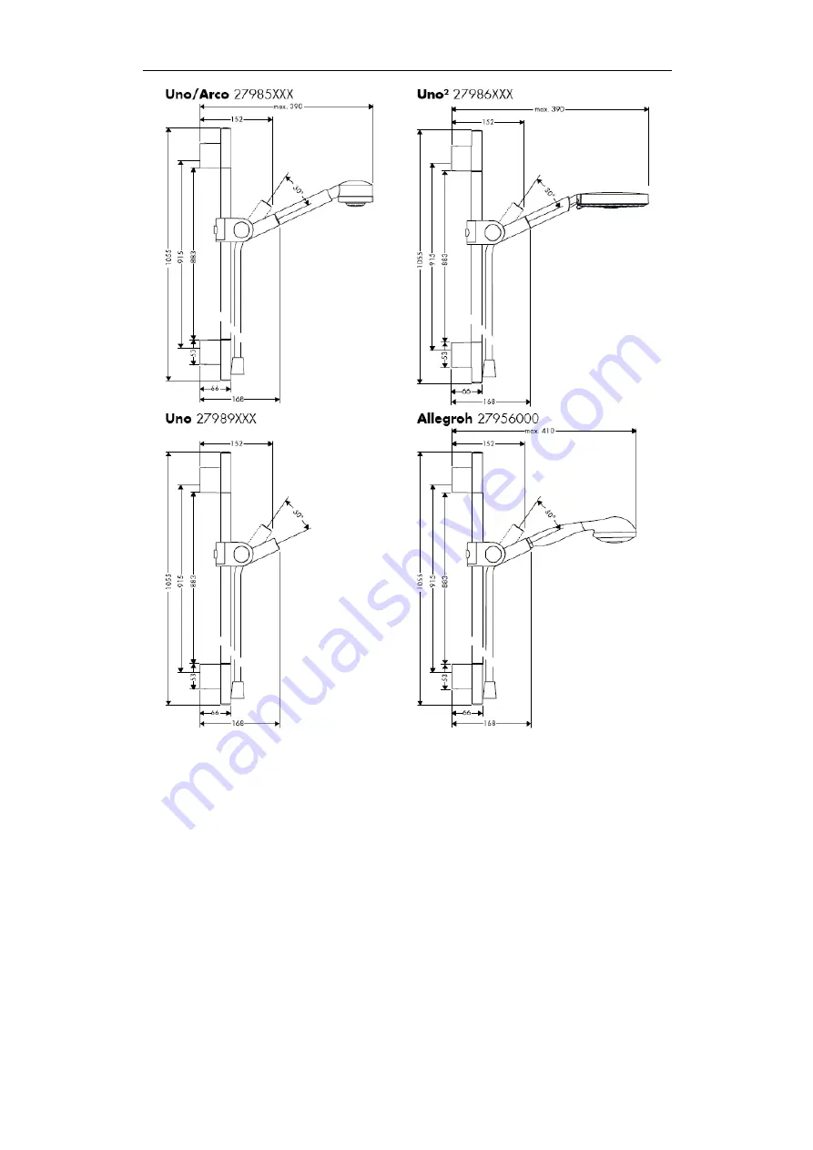 Hans Grohe AXOR Uno2 27986 Series Скачать руководство пользователя страница 314