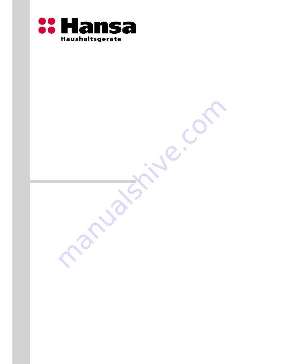 Hansa AMG20BFH Installation Manual Download Page 1