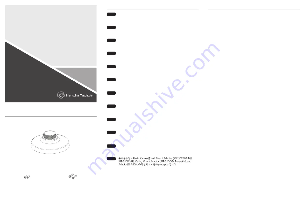 Hanwha Techwin SBP-300HMW8 Скачать руководство пользователя страница 1