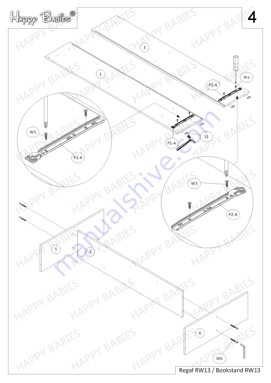 Happy Babies HAPPY RW13 Assembly Instructions Manual Download Page 4