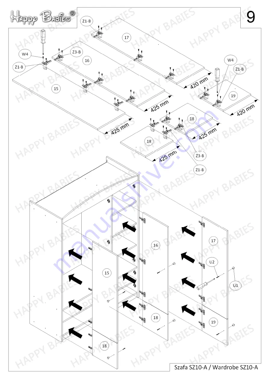 Happy Babies HAPPY SZ10-A Assembly Instructions Manual Download Page 9