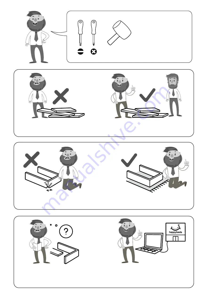 Happybeds Urban 1 Drawer Narrow Table Assembly Instructions Manual Download Page 2