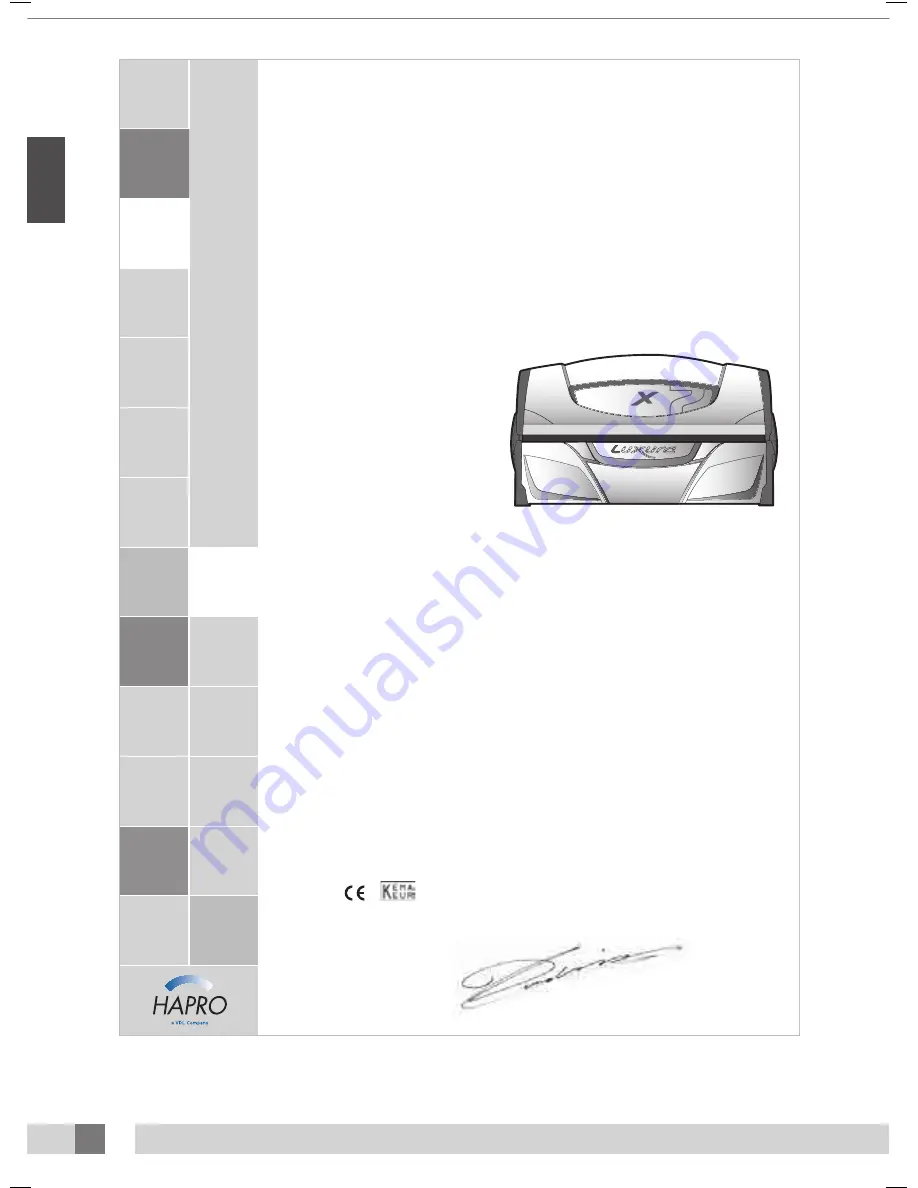 HAPRO LUXURA X5 Owner'S Manual Download Page 18