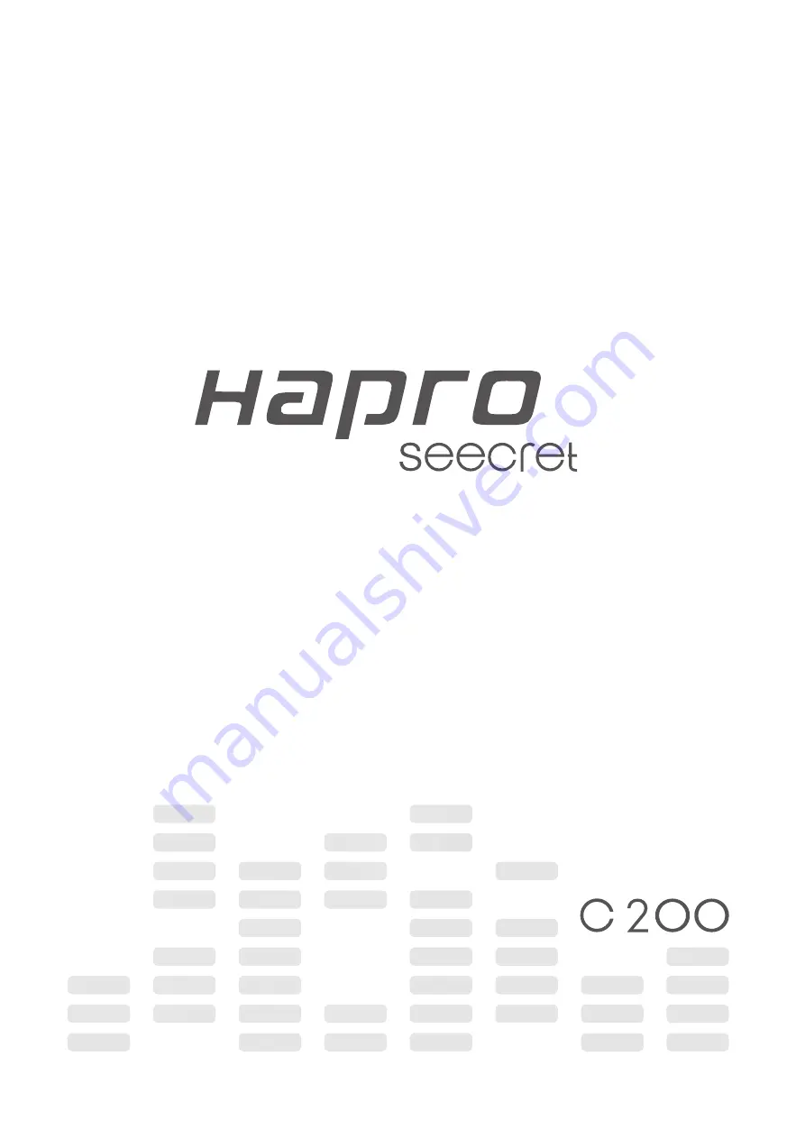 HAPRO Seecret C200 Original Instructions Manual Download Page 1