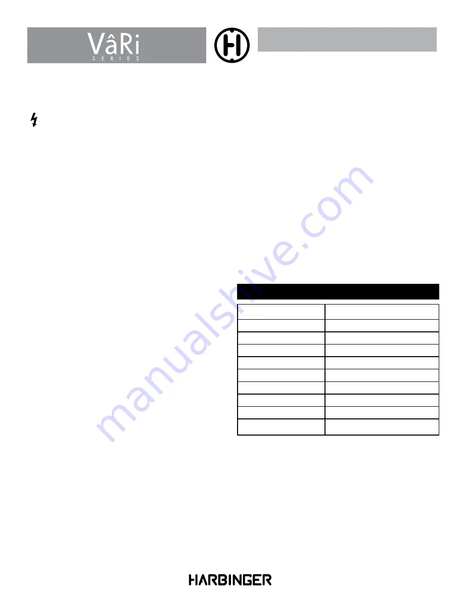 Harbinger V1012 Owner'S Manual Download Page 6