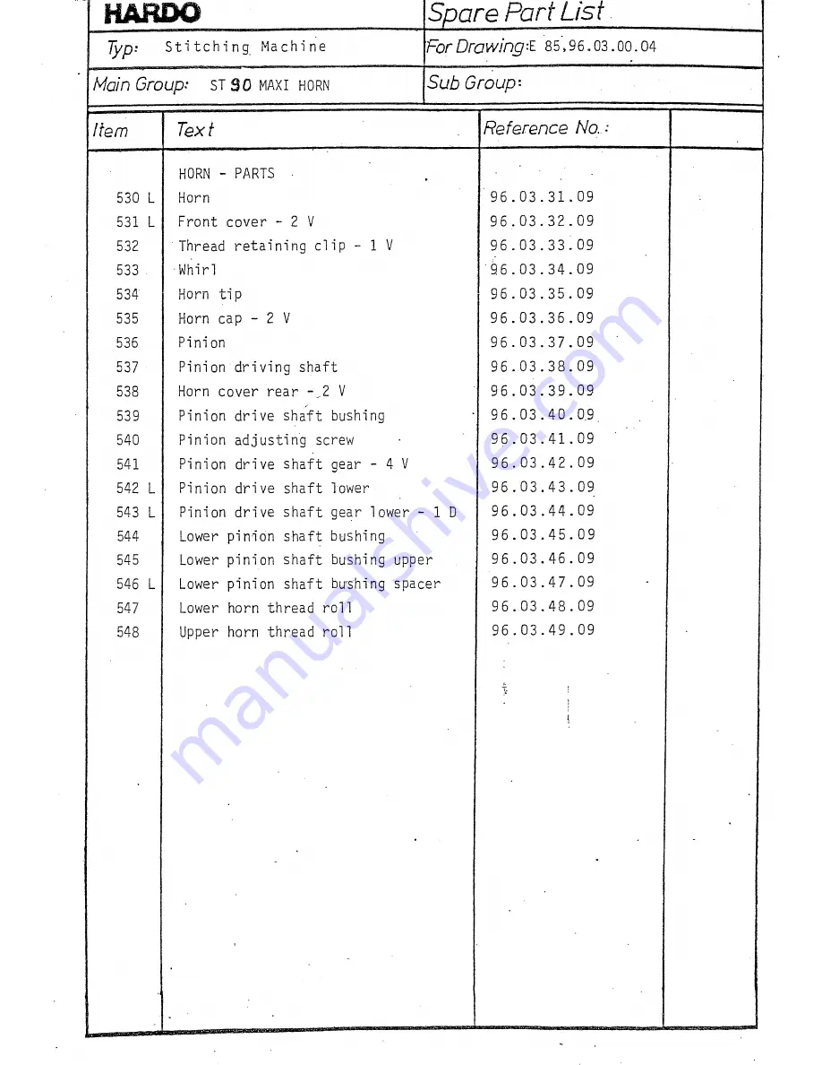 Hardo DN ST 90 Operating Instructions Manual Download Page 58