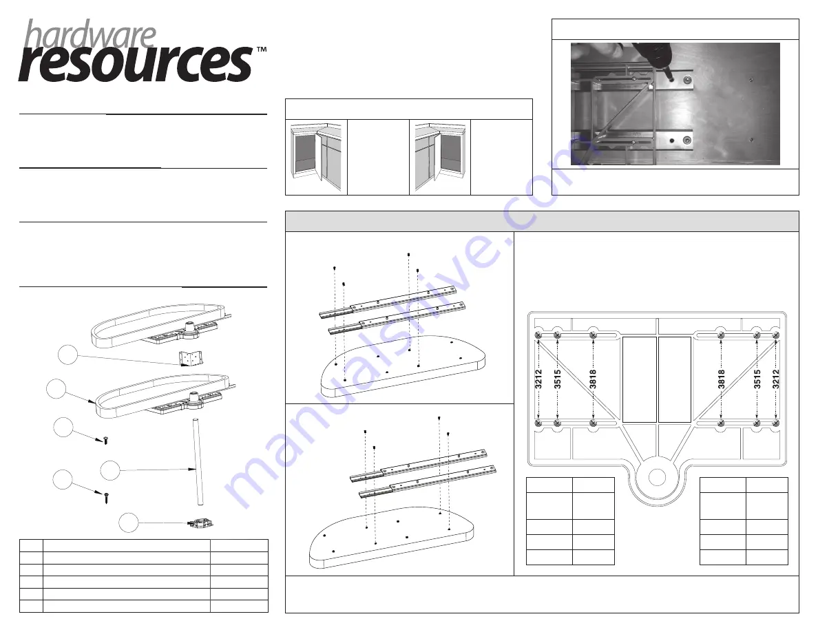 HARDWARE RESOURCES Half Moon Lazy Susan Series Скачать руководство пользователя страница 1