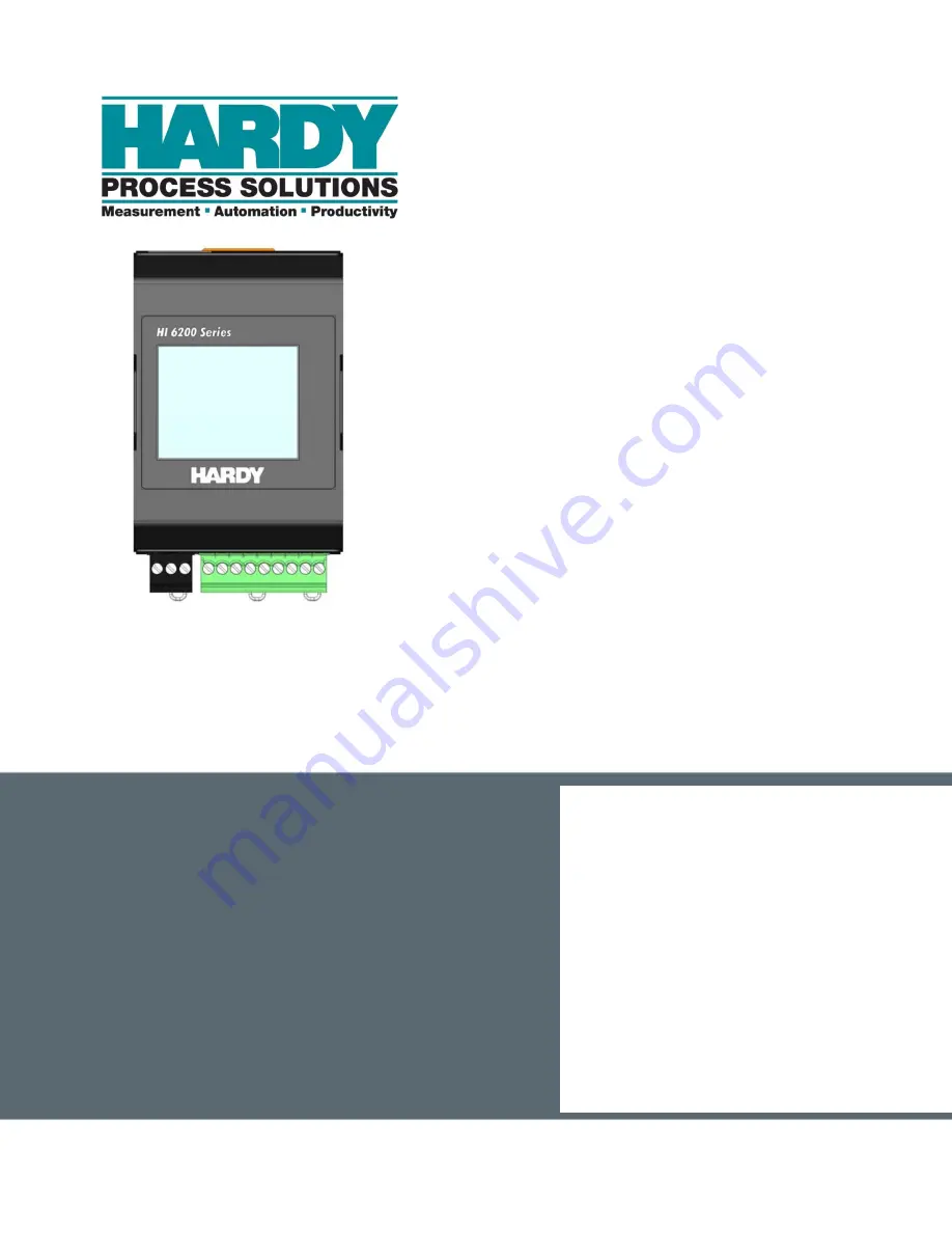 Hardy Process Solutions HI 6200 Series User Manual Download Page 1