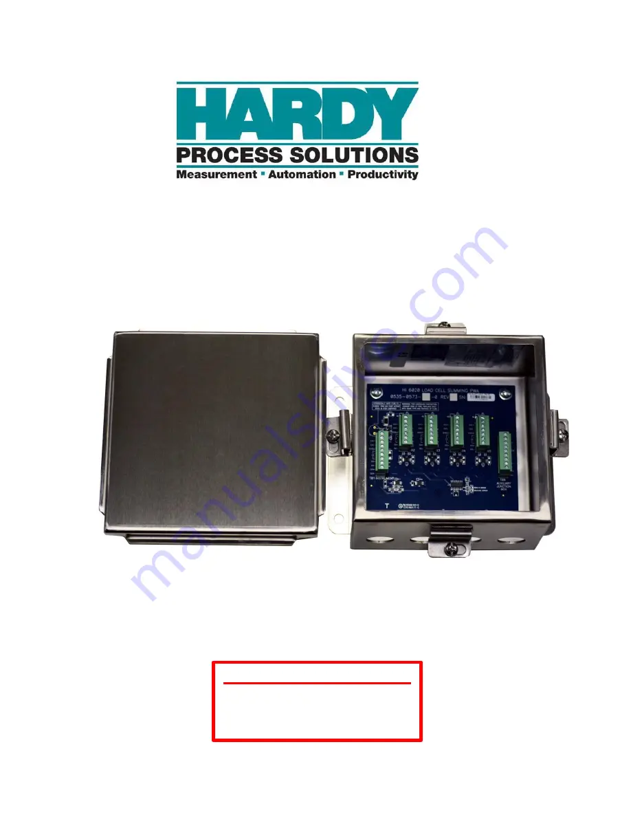 Hardy HI 6020IT-SS Series User Manual Download Page 1