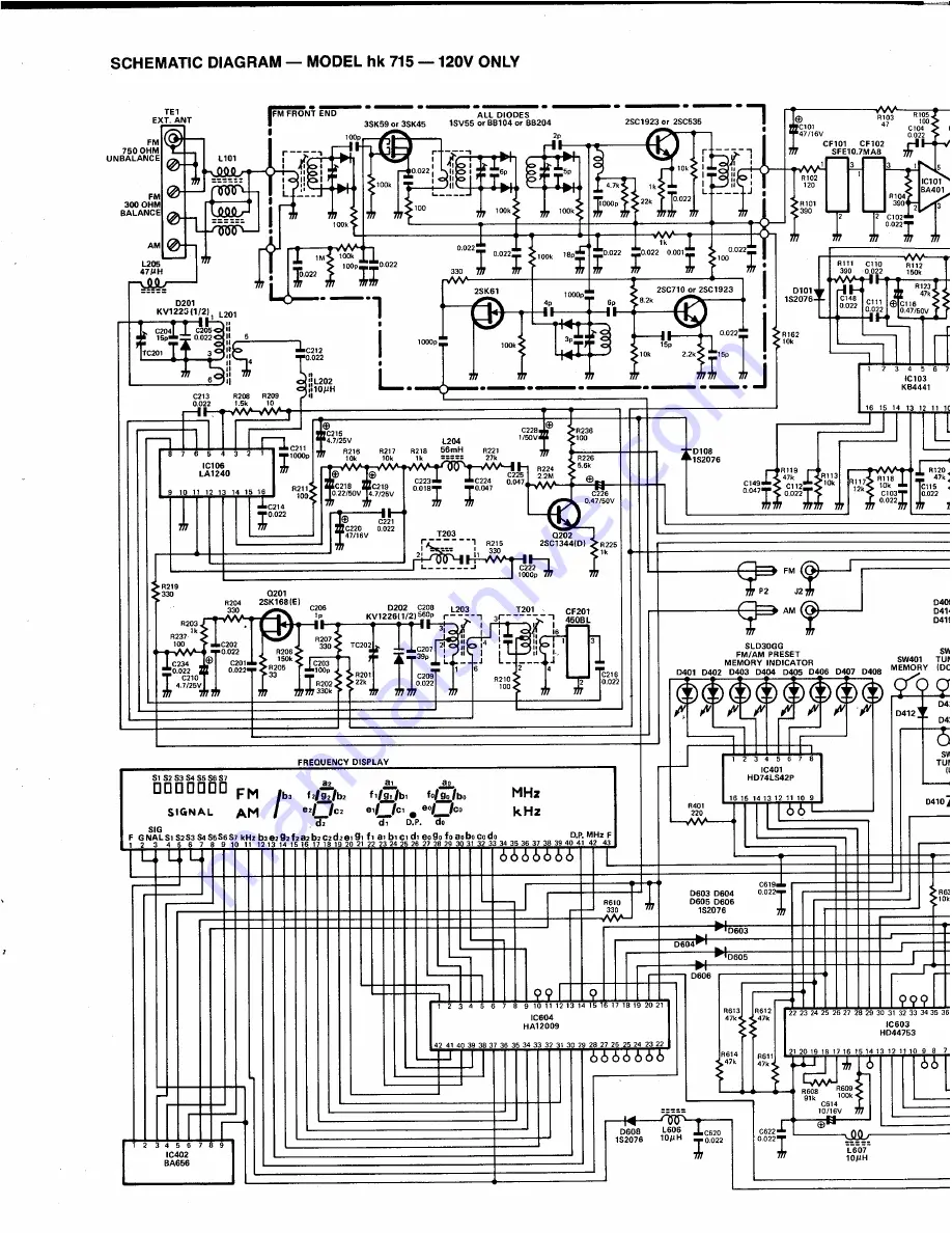 Harman Kardon HK715 Technical Manual Download Page 35