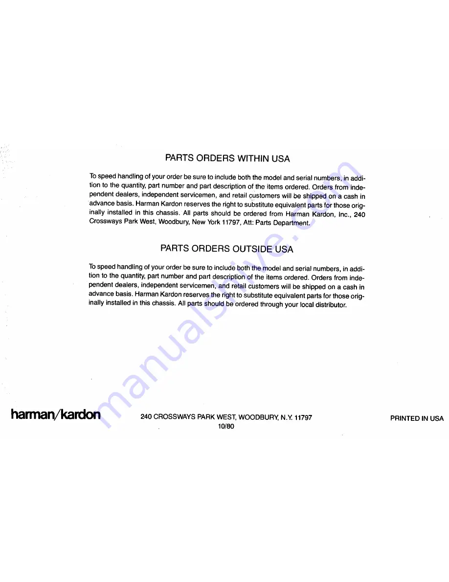 Harman Kardon HK715 Technical Manual Download Page 37