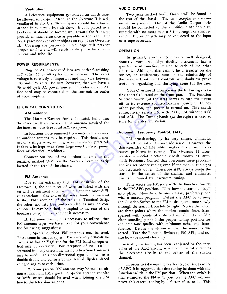 Harman Kardon T-12 Operating And Service Instructions Download Page 2