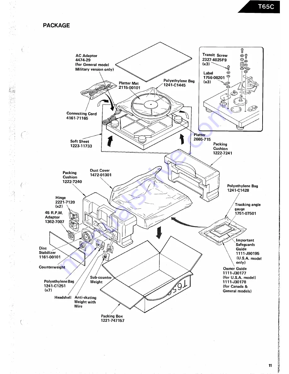 Harman Kardon T65C Technical Manual Download Page 11