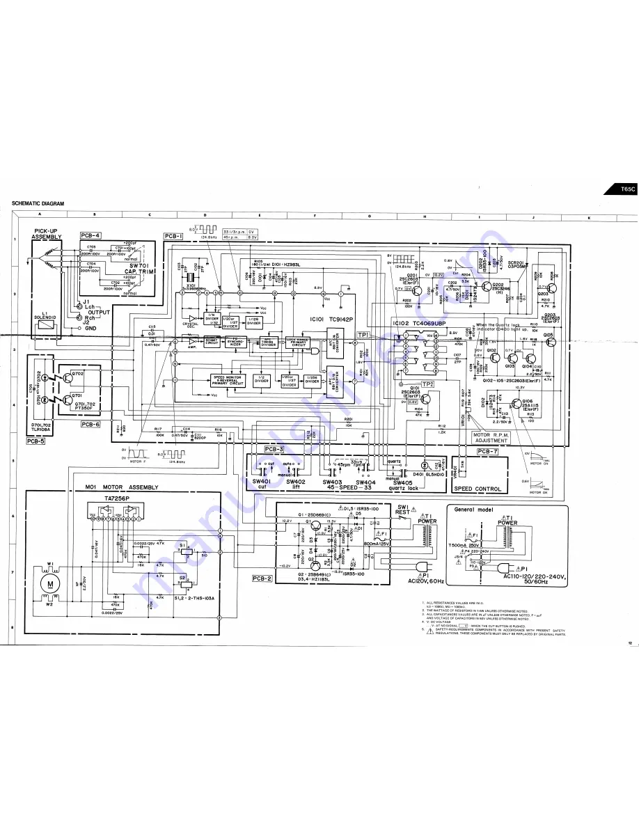 Harman Kardon T65C Technical Manual Download Page 12