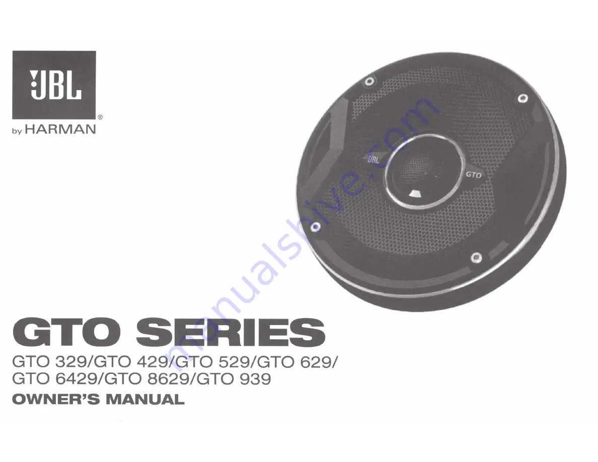 Harman JBL GTO 329 Скачать руководство пользователя страница 1