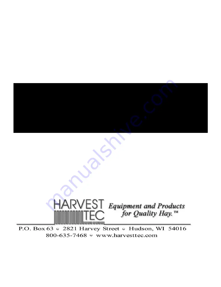 Harvest TEC 600BB Installation Manual Download Page 1