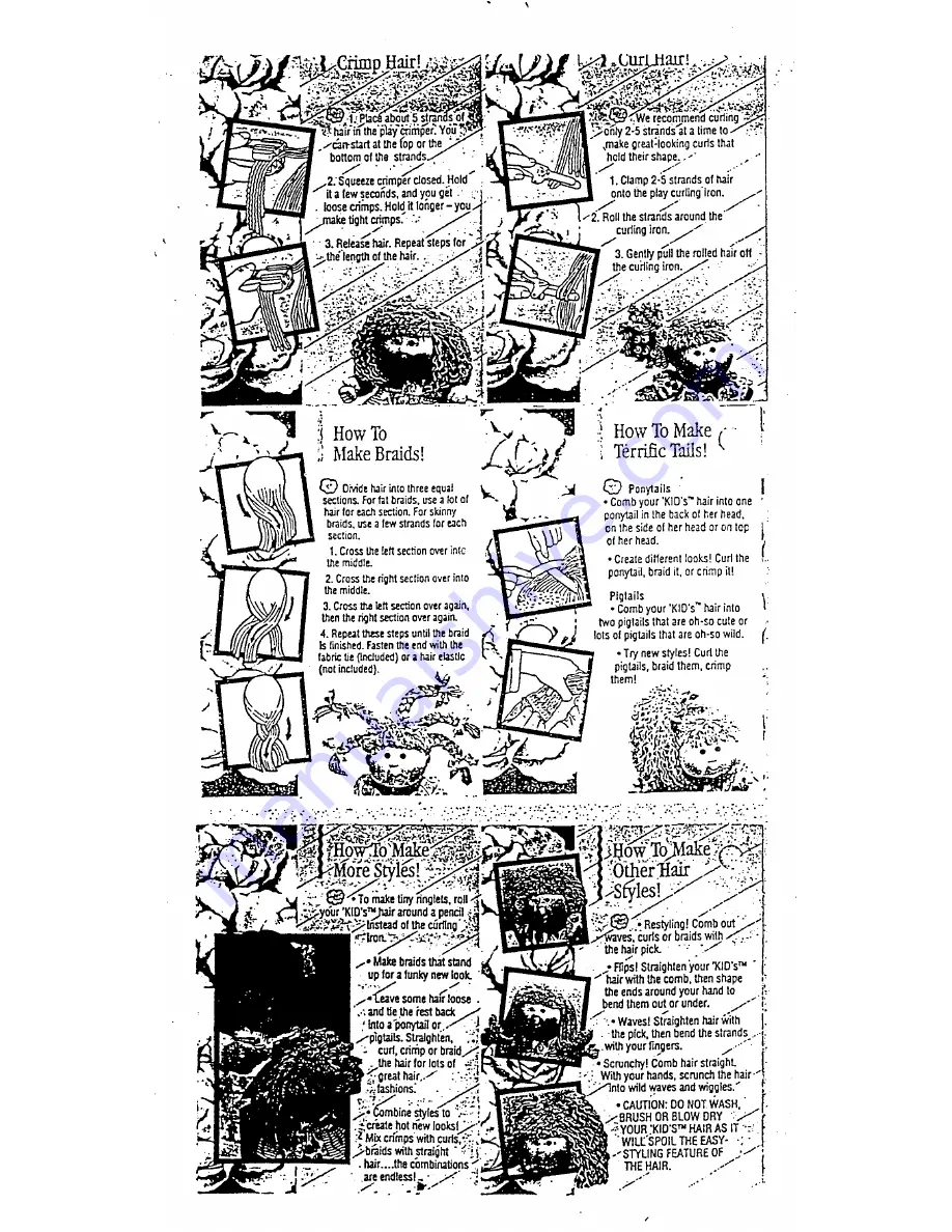 Hasbro 30800 Pretty Crimp 'n Curl Instructions Download Page 2